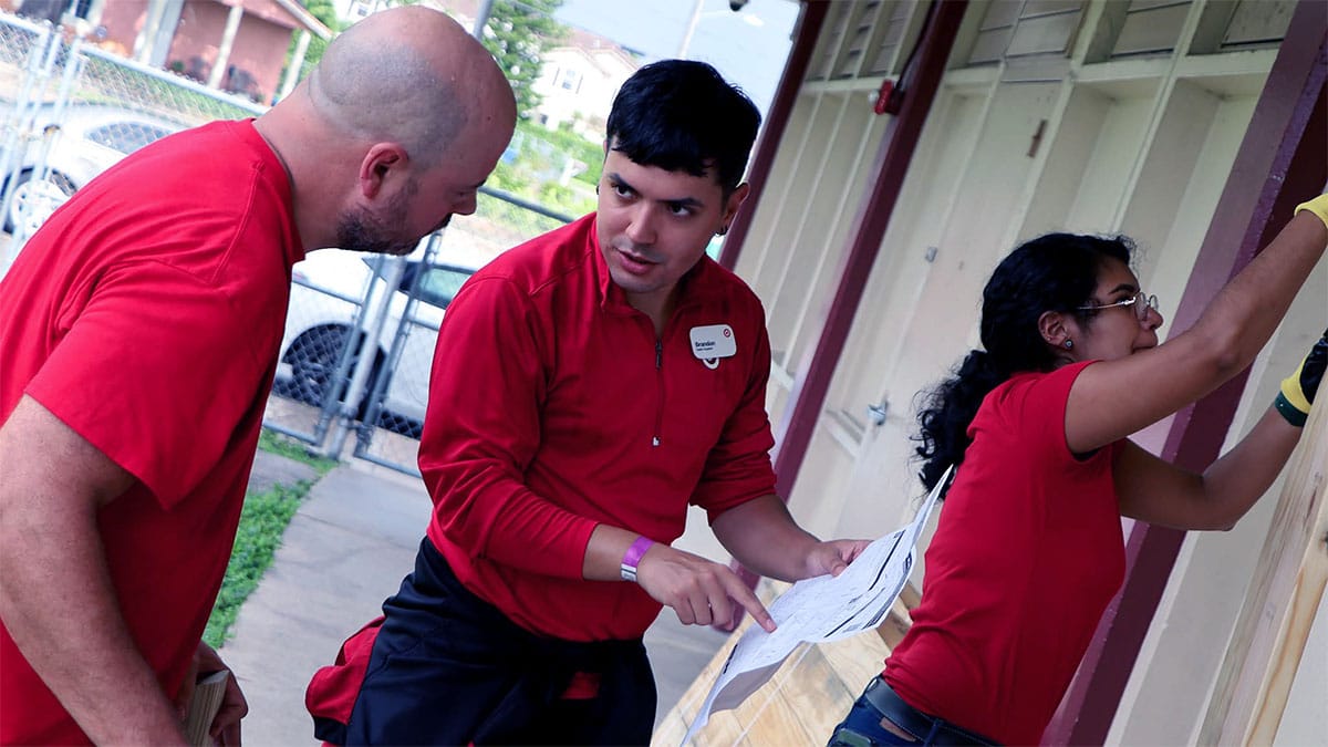 Target helps with beautification of a school