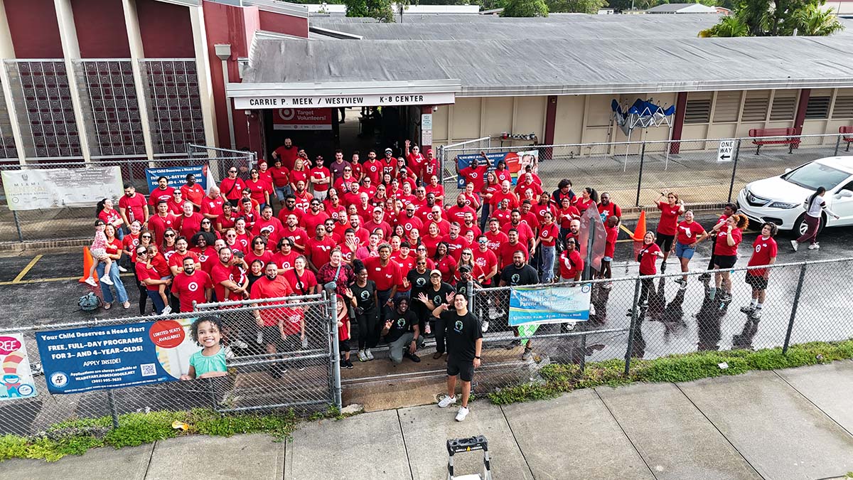 Target helps with beautification of a school