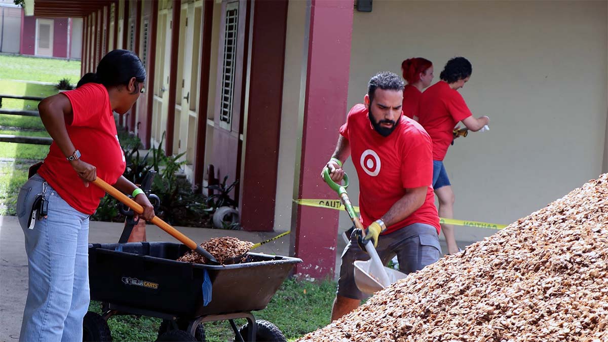 Target helps with beautification of a school